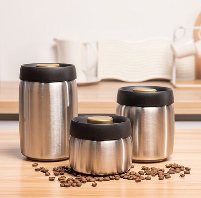 Harga yang bagus IKOO 304 Vacuum Coffee Canister dari stainless steel - wadah penyimpanan makanan serbaguna untuk biji kopi dan teh on line