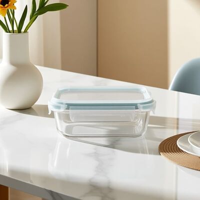 Un buen precio. Contenedor de alimentos de vidrio de alto borosilicato IKOO con caja de microondas con tapa de PP En línea