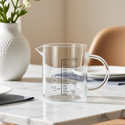 قیمت خوب IKOO Borosilicate Glass Measuring Cup 250ml 500ml 1000ml درجه غذایی آنلاین