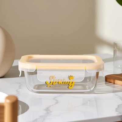 Un bon prix. Récipient alimentaire rectangulaire en verre borosilicaté personnalisé, adapté au four, avec couvercle à 4 verrous En ligne