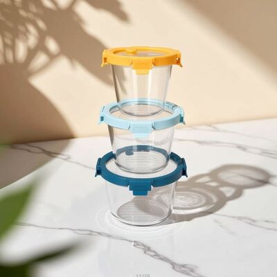 Un bon prix. Récipient alimentaire en verre allant au four, au congélateur et au lave-vaisselle, avec couvercle en verre ventilé et verre borosilicaté de haute qualité En ligne