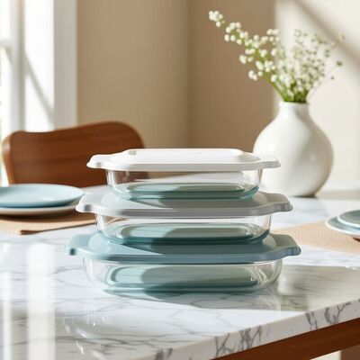 Goede prijs. Rectangular Baking Glassware Glass Oven Dish met eenvoudige PP deksel hittebestendigheid Online