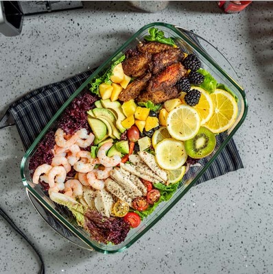 Un buen precio. IKOO Alta borosilicato plato de vidrio para hornear - 560°C Resistente al calor y lavadora de platos horno seguro En línea