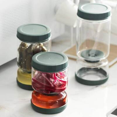 Ein guter Preis. Hochborosilikat Glas Pickelkrug mit luftdichtem Deckel und Silikon Trennwand für einfache Pickel Abholung Im Internet