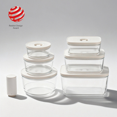 良い価格 IKOO 食品 を 長く 鮮やか に 保つ ため の 真空 ポンプ を 備える グラス 食品 貯蔵 容器 オンライン