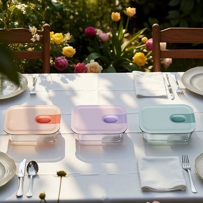 Un buen precio. Contenedor de vidrio apilable IKOO sin BPA con contenedor de preparación de comidas apto para lavavajillas para un almacenamiento fácil En línea