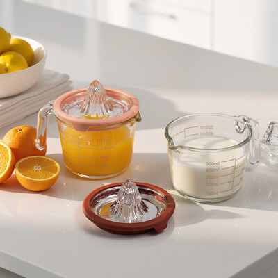 ราคาดี IKOO High Borosilicate Glass Measuring Cup and Juicer with 500ml Capacity and Microwave Safe Design เครื่องวัดแก้วโบโรซิลิเคตสูง และ เครื่องสกัดน้ําพริกขนาด 500 มิลลิลิตร และออกแบบปลอดภัยสําหรับไมโครเวฟ ออนไลน์