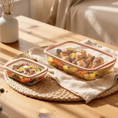 Un buon prezzo. IKOO Borosilicato Glass Baking Dish 800 ml-3600 ml con coperchio a ventola In linea