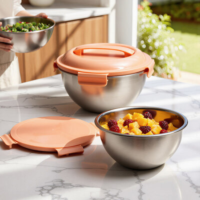 قیمت خوب کاسه مخلوط کن استیل ضد زنگ IKOO 304 با درب PP 1350 میلی لیتر 2500 میلی لیتر 4350 میلی لیتر آنلاین