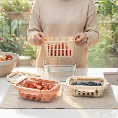 Dobra cena. IKOO Stackable Airtight Glass Food Container 1050ml Bez BPA w sieci