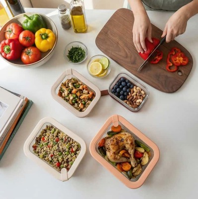 Un buen precio. Recipiente de vidrio para alimentos apto para horno y lavavajillas con tapa de vidrio de borosilicato apta para congelador En línea