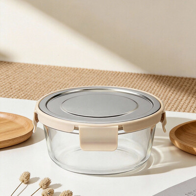 Harga yang bagus IKOO Kontainer Makanan Kaca dengan Tutup 4 Kunci Baja Ringan - Microwave, Oven, dan Mesin Cuci Piring Aman penyimpanan Kaca Borosilikat Tinggi on line