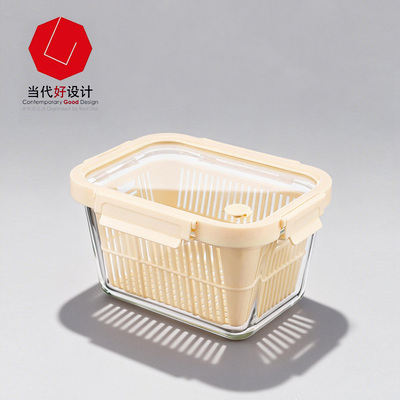 ราคาดี ถังเก็บอาหารแก้ว borosilicate กันอากาศ พร้อม colander ถอนได้และ microwave ปิดที่ปลอดภัย ออนไลน์