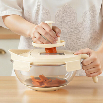 Harga yang bagus IKOO Multifunction Salad Bowl dengan Kapasitas 2000ml, BPA-free Borosilicate Glass Bowl dan Non-slip Silicone Base for Food Prep on line