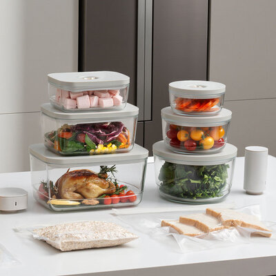 Giá tốt. IKOO Glass Food Storage Container với máy bơm chân không trực tuyến