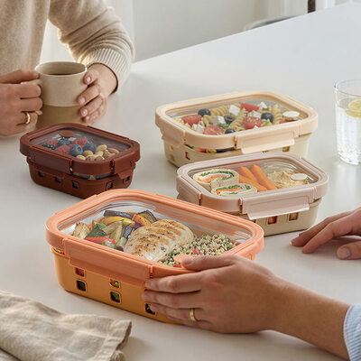 IKOO luchtdicht lekbestendig borosilicaat glas voedselopslagcontainer met thermische schokbestendigheid voor maaltijdpreparatie