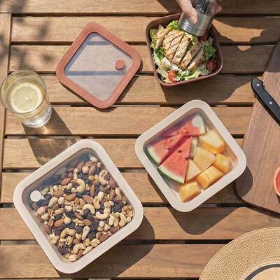 Un buon prezzo. Contenitore per alimenti in vetro borosilicato resistente agli shock termici con coperchio ermetico a colori personalizzabile In linea