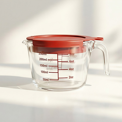 Un buen precio. Juego de 3 tazas medidoras de vidrio IKOO con tapas, juego de jarras medidoras de 1 taza, 2 tazas y 4 tazas con asa, tazas medidoras apilables para líquidos para cocina En línea