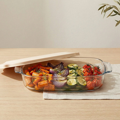 Un buen precio. Plato para Hornear de Vidrio Borosilicato IKOO con Tapa de PP Libre de BPA En línea