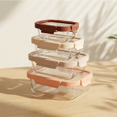 Un buen precio. IKOO Contenedor de vidrio hermético de gran capacidad para almacenamiento de alimentos con tapa de vidrio de alto borosilicato libre de BPA En línea