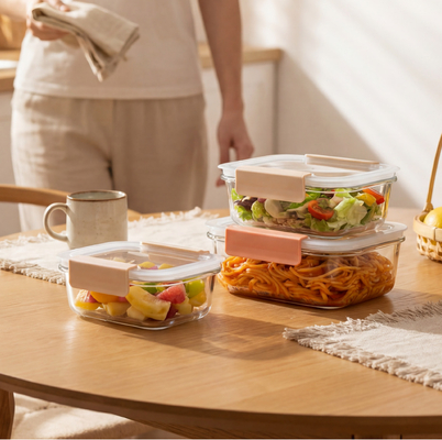 Un bon prix. Récipients alimentaires en verre IKOO avec couvercles en verre et bouche d'aération pour les restes En ligne