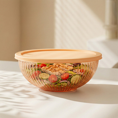 Harga yang bagus IKOO Mangkuk Salad Dapur Besar, Mangkuk Susun Hemat Ruang, Mangkuk Saji Kaca Bening untuk Memasak, Memanggang, Menyiapkan, Aman untuk Mesin Pencuci Piring on line