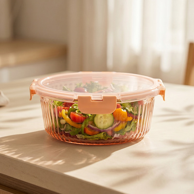 IKOO BPA Free Colored Borosilicate Glass Food Container with Airtight Cool Lock Lid