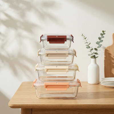 Good price IKOO Wholesale Borosilicate Glass Food Container 1050ml with Snap Lock Lid online