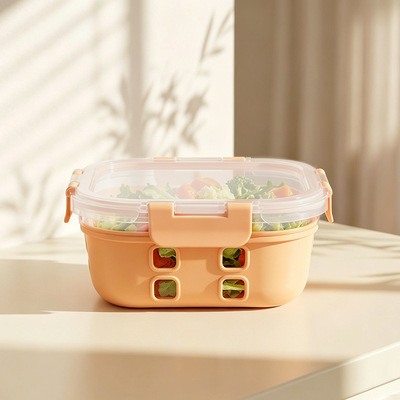 Thermal Stability Freezer to Oven Safe Glass Meal Prep Containers with Removable Silicone Sleeves