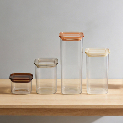 Wholesale Only High Borosilicate Glass Canister with PS Lid for Kitchen Storage
