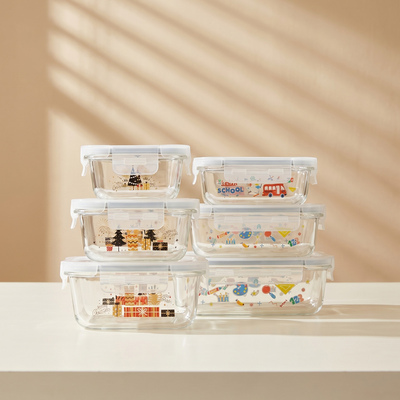 Καλή τιμή. Γυάλινο δοχείο αποθήκευσης τροφίμων χωρίς χημικά στοιβάζονται στο πλυντήριο πιάτων με αφήγηση επωνυμίας για Premium Brands DTC Διαδικτυακά