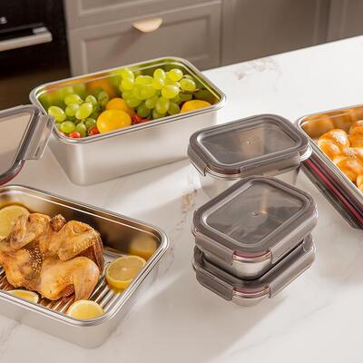 Stackable Stainless Container Stackable Stainless Steel Food Container with BPA-Free Lid